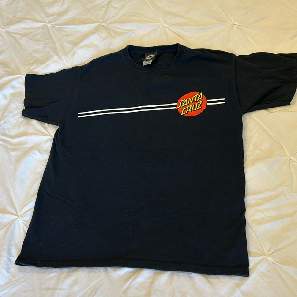 Santa Cruz Kids Blue Crew Neck Short Sleeves T-Shirt Size Large